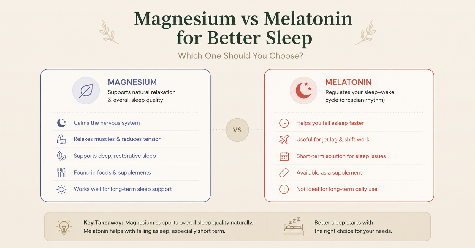 Magnesium vs Melatonin for Better Sleep: Which One Should You Choose?