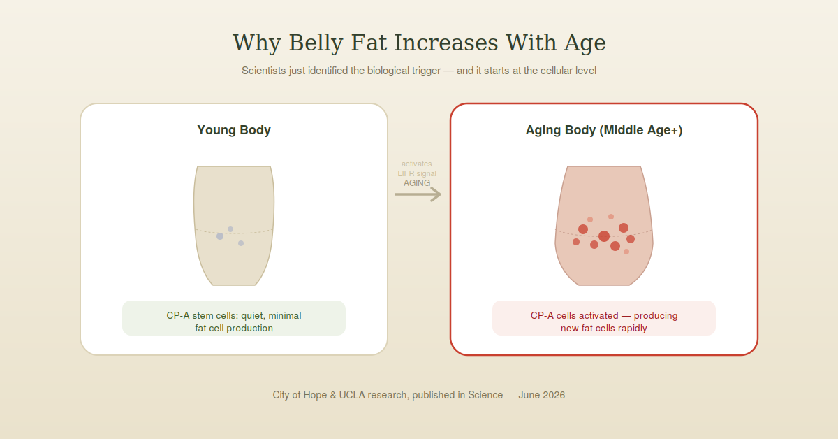 why do we gain belly fat as we age stem cells